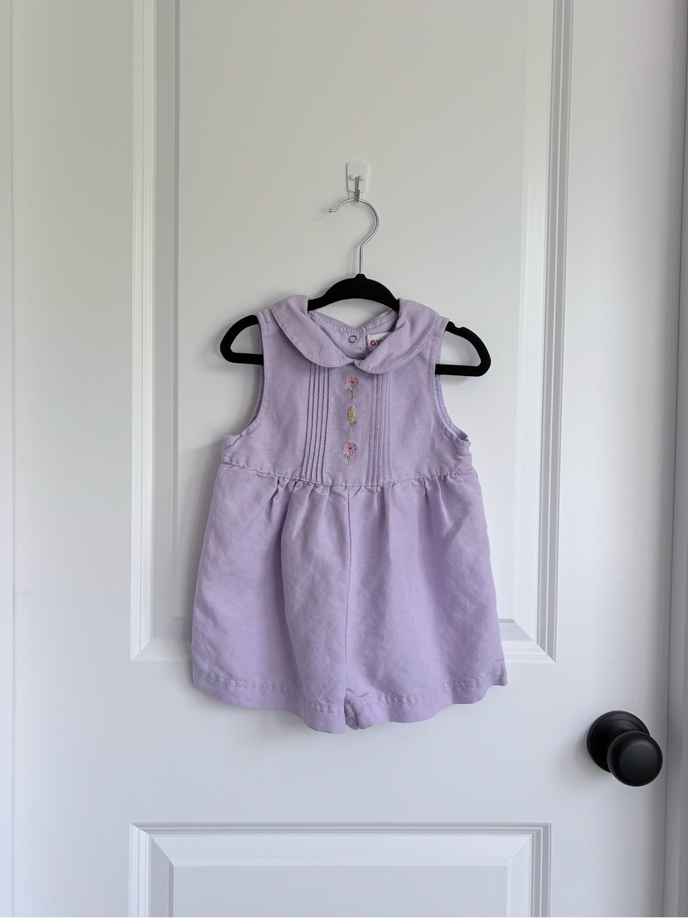 🌈Gymboree Vintage Rainbow Tag Purple Linen Romper *RARE*